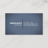 青いテクスチャのシャープでクリーンなシャドウ文字 名刺 (裏面)