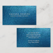 青いテクスチャの背景 名刺 (正面/裏面)