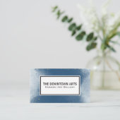 青いテクスチャの背景 |金ゴールド斑点 名刺 (スタンド正面)