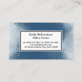 青いテクスチャの背景 |金ゴールド斑点 名刺 (裏面)