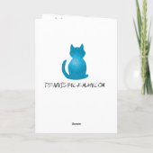 青いテクスチャのCrystalKatzグリーティングカード カード (裏面)