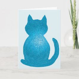 青いテクスチャのCrystalKatzグリーティングカード カード