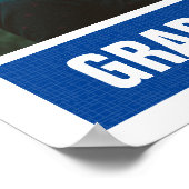 青いテクス王室のチャモダンーの写真の卒業 ポスター (角)