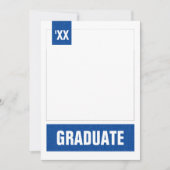 青いテクス王室のチャモダンーの写真の卒業 招待状 (正面)