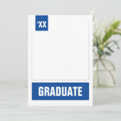 青いテクス王室のチャモダンーの写真の卒業 招待状 (スタンド正面)