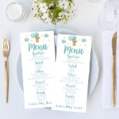 青いテディベアとバルーン赤ちゃんシャワー食品 メニュー