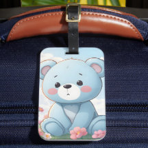 青いテディベアのかわいいガーデン