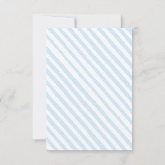 青いテディベアのバルーン男の赤ちゃんのシャワー写真 サンキューカード (裏面)