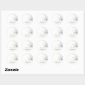 青いテディベアの雲 ラウンドシール (シート)
