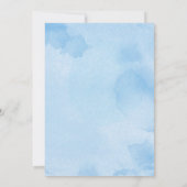 青いテディベアの風船 男の子ベビーシャワー 招待状 (裏面)