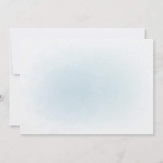 青いテディベアの風船　1歳の誕生日写真 招待状 (裏面)