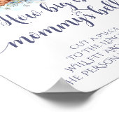 青いテディベアバルーンどのように大きいママの腹 ポスター (角)