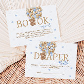 青いテディベアバルーン予約リクエスト エンクロージャーカード