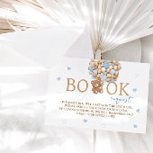 青いテディベアバルーン予約リクエスト エンクロージャーカード