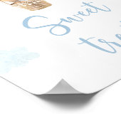 青いテディベアバルーン赤ちゃんシャワーおやつしサイン ポスター (角)