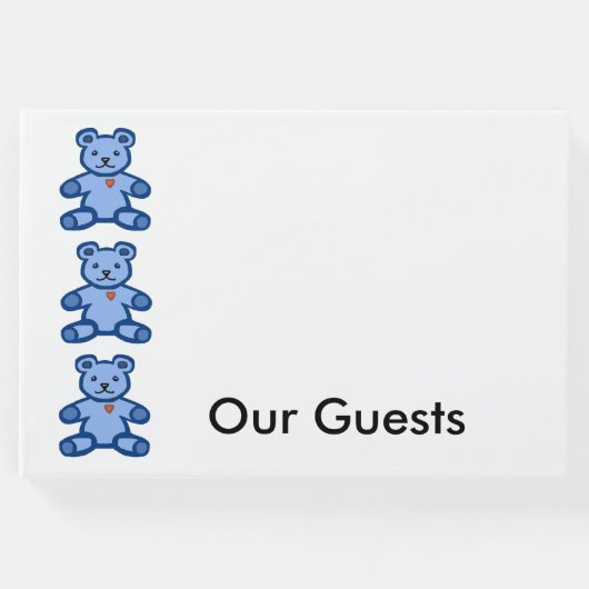 青いテディベア縁どー ゲストブック (正面)
