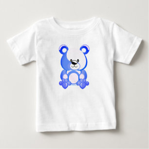 青いテディベア、ぬいぐるみ、スケッチ ベビーTシャツ