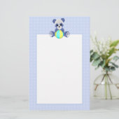 青いテディー・ベアの文房具 便箋 (スタンド正面)