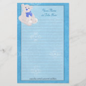 青いテディー・ベアの文房具 便箋 (正面)