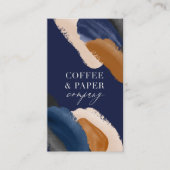 青いテラコッタ抽象芸術水モダン色のロゴbu 名刺 (正面)