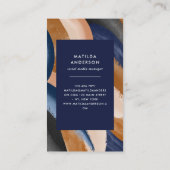 青いテラコッタ抽象芸術水彩ロモダンゴ 名刺 (裏面)