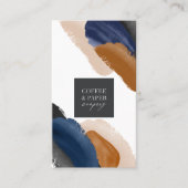 青いテラコッタ抽象芸術水彩ロモダンゴ 名刺 (正面)