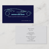 青いテンプレート 名刺 (正面/裏面)