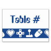 青いテーブルカードの複数競技者用モード テーブルナンバー (裏面)