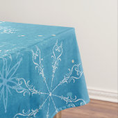 青いテーブルクロスの雪片 テーブルクロス (インサイチュ)
