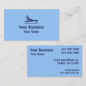 青いテーマの高速モーターボートのカスタムな名刺 名刺 (正面/裏面)