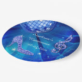 青いディスコの球およびかかとの退職 ペーパープレート (アングル)