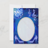 青いディスコの球の輝きのかかとは感謝していしています サンキューカード (裏面)