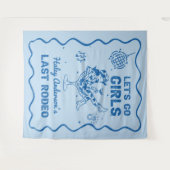 青いディスコカウガールロデオ独身最後の週末 タペストリー (正面(横))