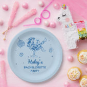 青いディスコカウガールロデオ独身最後の週末 ペーパープレート (パーティー)