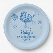 青いディスコカウガールロデオ独身最後の週末 ペーパープレート (正面)