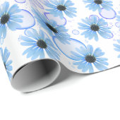青いデイジーと泡 ラッピングペーパー (ロールコーナー)