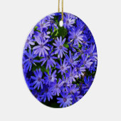 青いデイジーのような花の自然写真 セラミックオーナメント (右)
