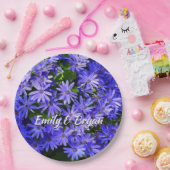 青いデイジーのような花の自然写真 ペーパープレート (パーティー)