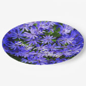 青いデイジーのような花の自然写真 ペーパープレート (アングル)