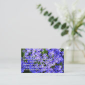 青いデイジーのような花の自然写真 名刺 (スタンド正面)