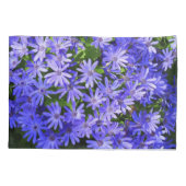 青いデイジーのような花の自然写真 枕カバー (裏面)