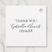 青いデイジーの瓶の白結婚い花瓶 フェイバータグ (裏面)