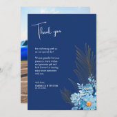 青いデイジーの花のサンキューカード結婚for サンキューカード (正面/裏面)