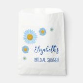 青いデイジーの花のブライズシャワー フェイバーバッグ (正面)