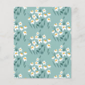 青いデイジーの花の美しいベビーシャワーゲームのフライヤー チラシ (裏面)