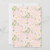 青いデイジーフローラエレガントの美しいベビーシャワー 招待状 (裏面)