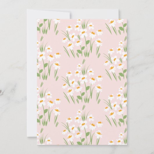 青いデイジーフローラエレガントの美しいベビーシャワー 招待状 (裏面)