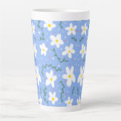 青いデイジー カフェラテマグ (正面)