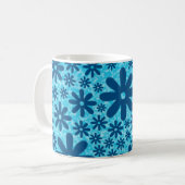 青いデイジー コーヒーマグカップ (正面左)