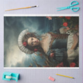 青いデコップブルーの南ベルの女性 薄葉紙 (クラフト)